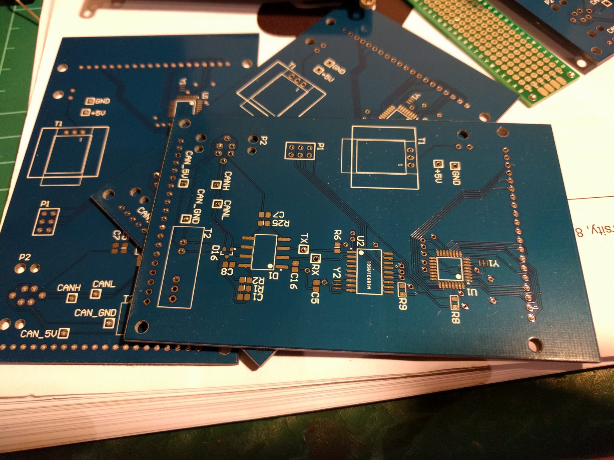 Driver Display PCB - My first order with PCBWay was for a PCB for my final year project, double sided 1.6mm board, 6/6 minimum spacing, blue with white silkscreen and HASL finish.